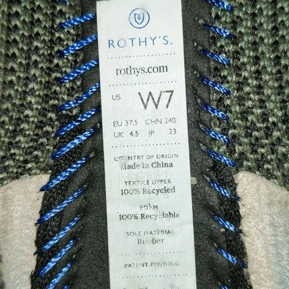 Rothy's Women's Size W7 The Point Green Camo Lightweight Slip On Flats China - Picture 5 of 10